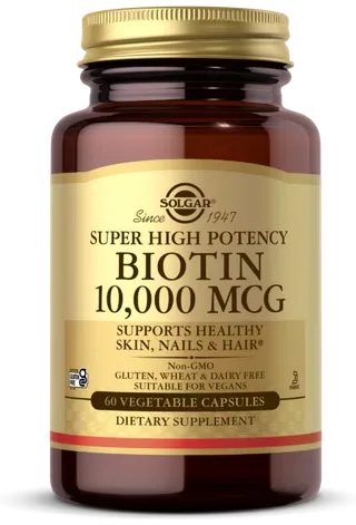 Solgar Biotin 10,000 mcg bottle