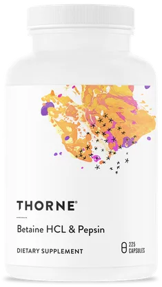 Thorne Betaine HCL & Pepsin bottle