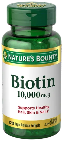 Nature's Bounty Biotin 10,000 mcg bottle