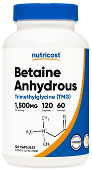 Nutricost Betaine Anhydrous 1500 mg Capsules bottle