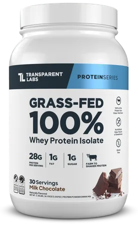 Transparent Labs Grass-Fed Whey Protein Isolate bottle