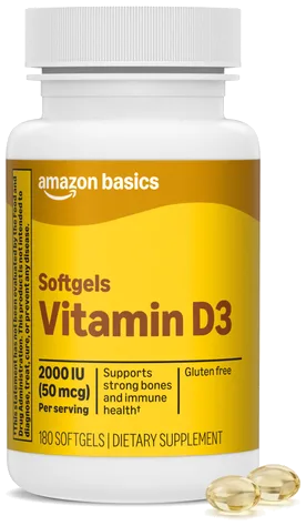 Amazon Basics Vitamin D3 2000 IU bottle