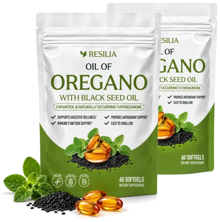 Resilia Oil of Oregano with Black Seed Oil bottle