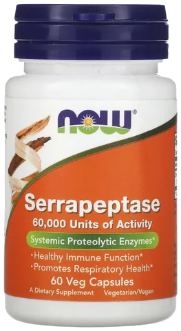 NOW Foods Serrapeptase 60,000 SPU bottle