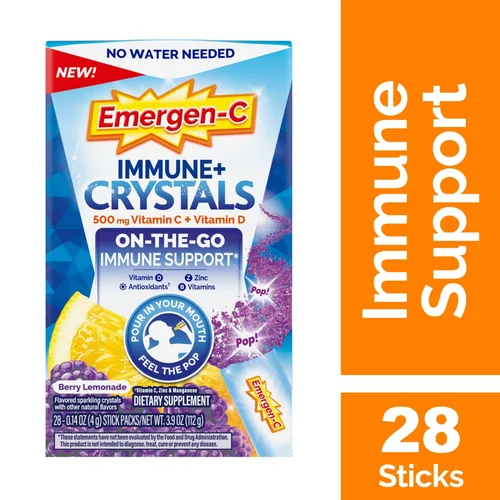 Emergen-C Crystals On-the-Go Immune Support Supplement bottle