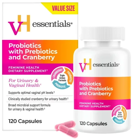 vH Essentials Probiotics for Women with Prebiotics and Cranberry, 60 Ct bottle
