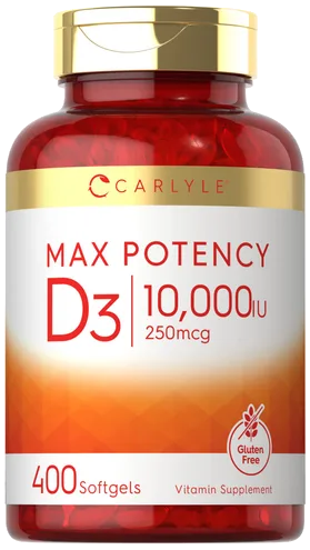 Carlyle Vitamin D3 10000 IU (250 mcg) | 400 Softgels bottle