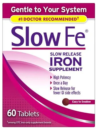 Slow Fe Iron Supplement Slow Release Tablets bottle