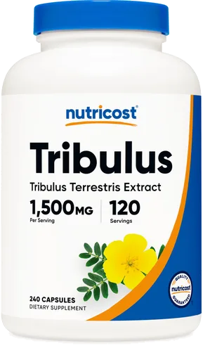 Nutricost Tribulus Terrestris Extract 1500mg, 240 Capsules - 45% Saponins, 120 Servings, Non-GMO, Gluten Free bottle