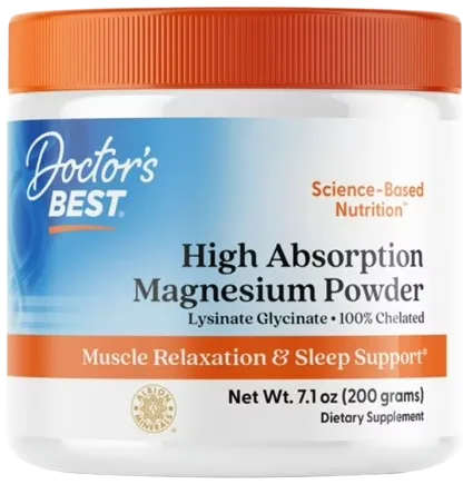 Doctor's Best High Absorption 100% Chelated Magnesium Lysinate Glycinate bottle