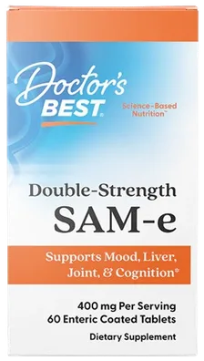 Doctor's Best SAM-e Double Strength 400 mg, 60 Enteric Coated Tablets bottle