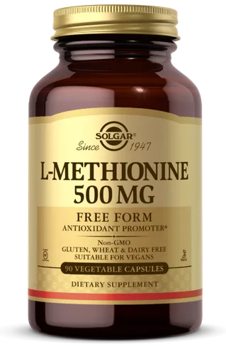 Solgar L-Methionine 500 mg Vegetable Capsules bottle