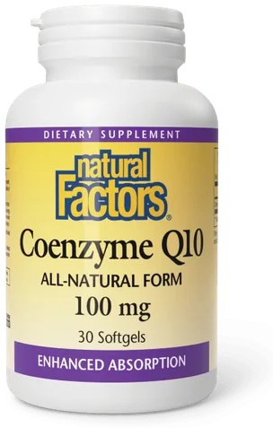 Natural Factors Coenzyme Q10 100 % Natural 100 mg bottle