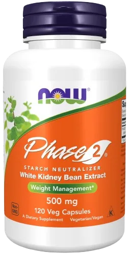 NOW Foods Phase 2 White Kidney Bean Extract 500 mg bottle