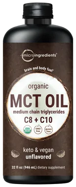 Micro Ingredients Organic MCT Oil C8 + C10 bottle