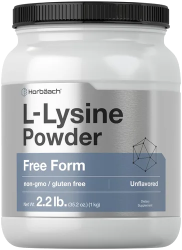 Horbaach free form L-Lysine Powder (Unflavored) bottle