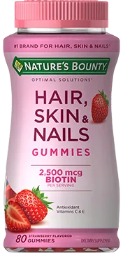 Nature's Bounty Hair, Skin & Nails Gummies with Biotin bottle