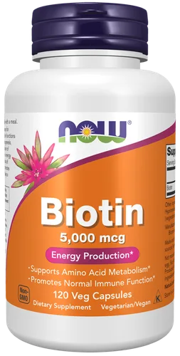 NOW Foods Biotin 5,000 mcg bottle