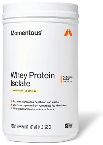 Momentous Whey Protein Isolate Vanilla bottle