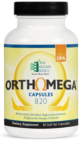 Ortho Molecular Products Orthomega Capsules 820 bottle